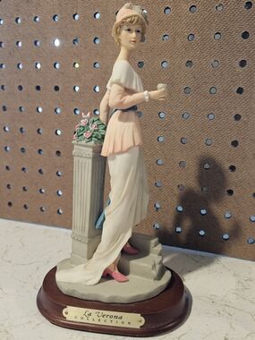 La Verona Pink & Cream Lady Figurine Accent Statue